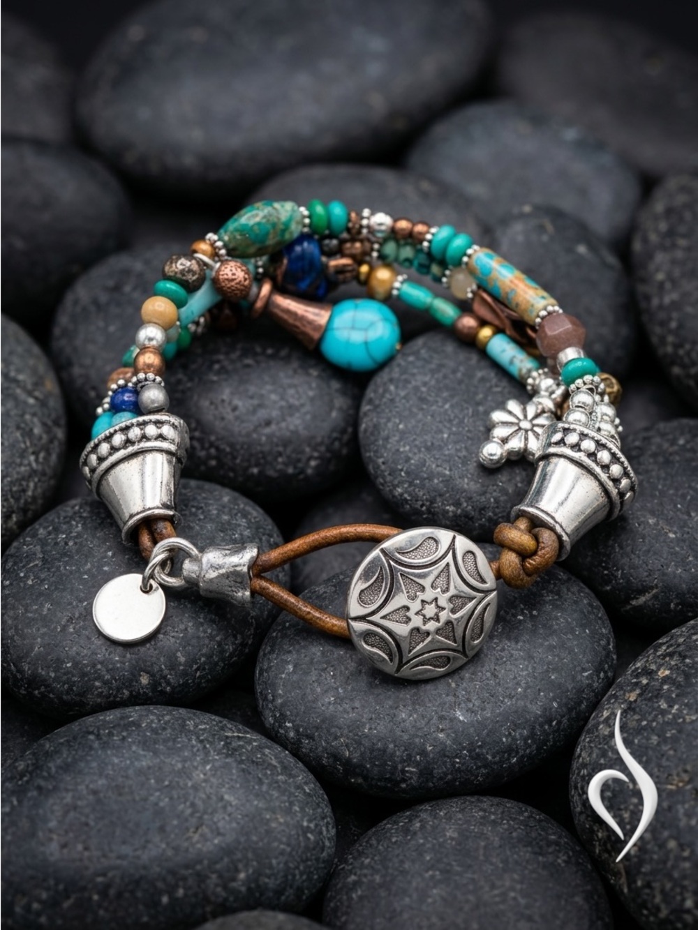 Turquoise & Sea Sediment Jasper Bracelet